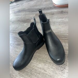 J. Crew Black Rubber Rain Boots - Size 9